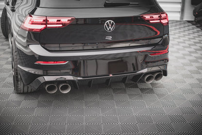 Diffusor Heck Ansatz V.1 für Volkswagen Golf R Mk8 schwarz matt