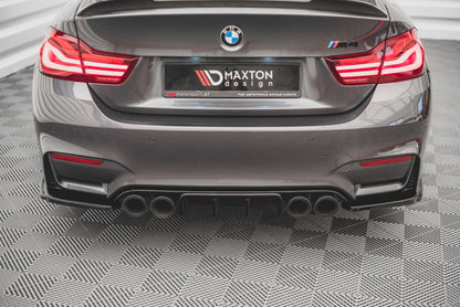 Heck Ansatz Flaps Diffusor V.2 für BMW M4 F82 Carbon Look
