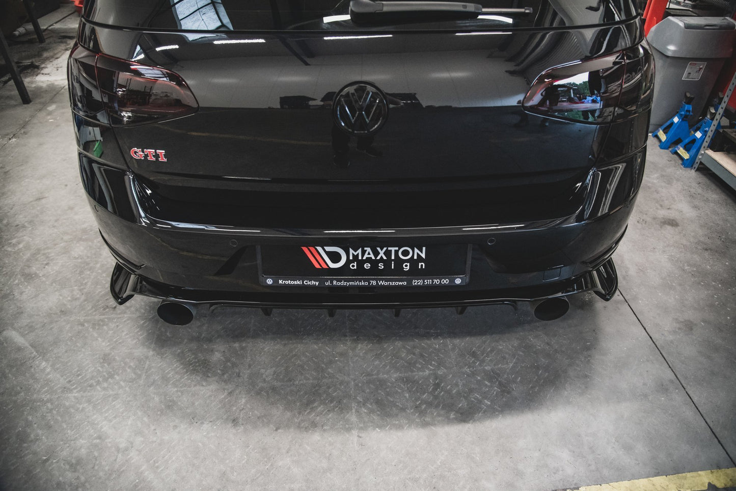 Heck Ansatz Flaps Diffusor für VW Golf 7 GTI TCR schwarz Hochglanz