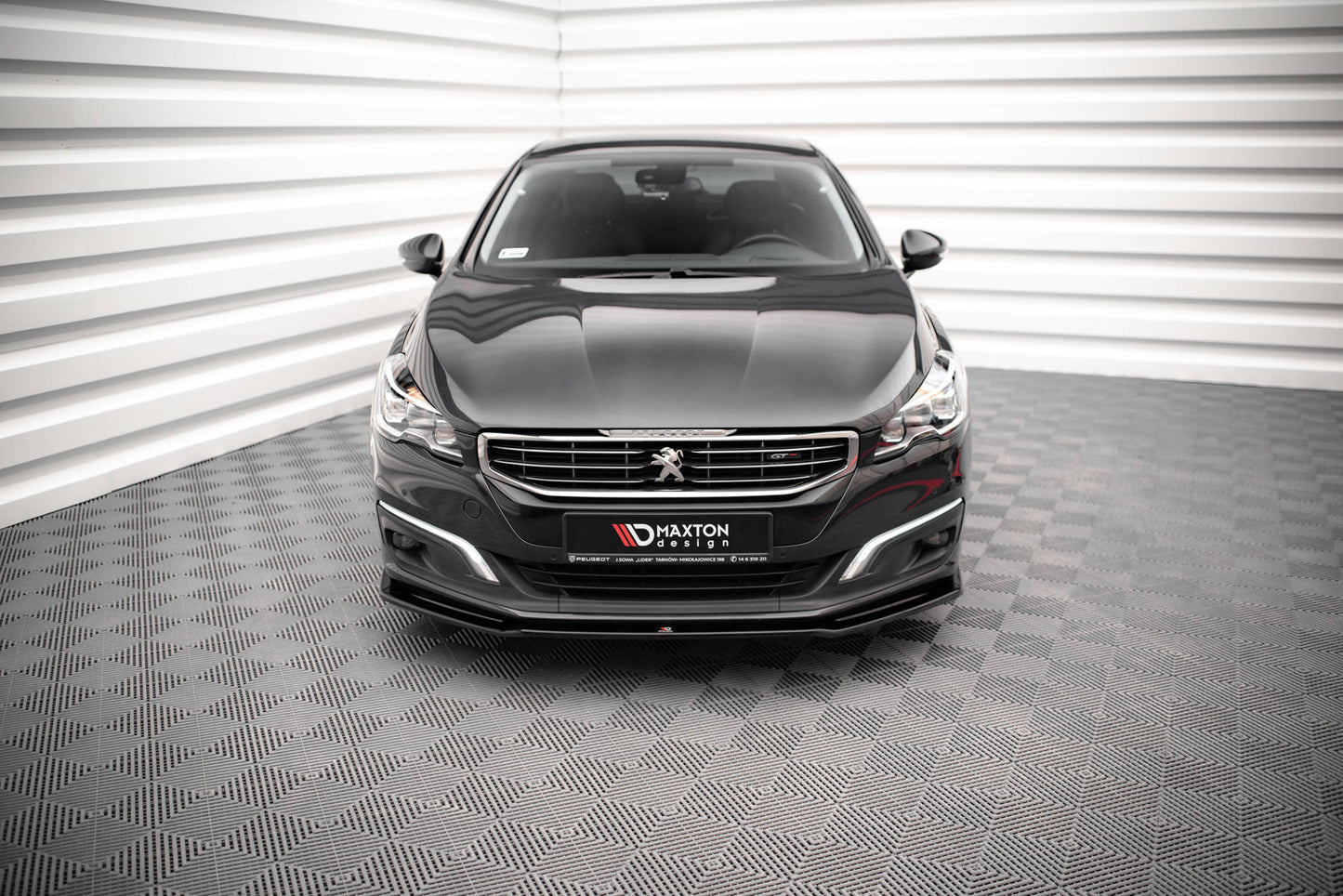 Front Ansatz V.2 für Peugeot 508 GT Mk1 Facelift schwarz Hochglanz