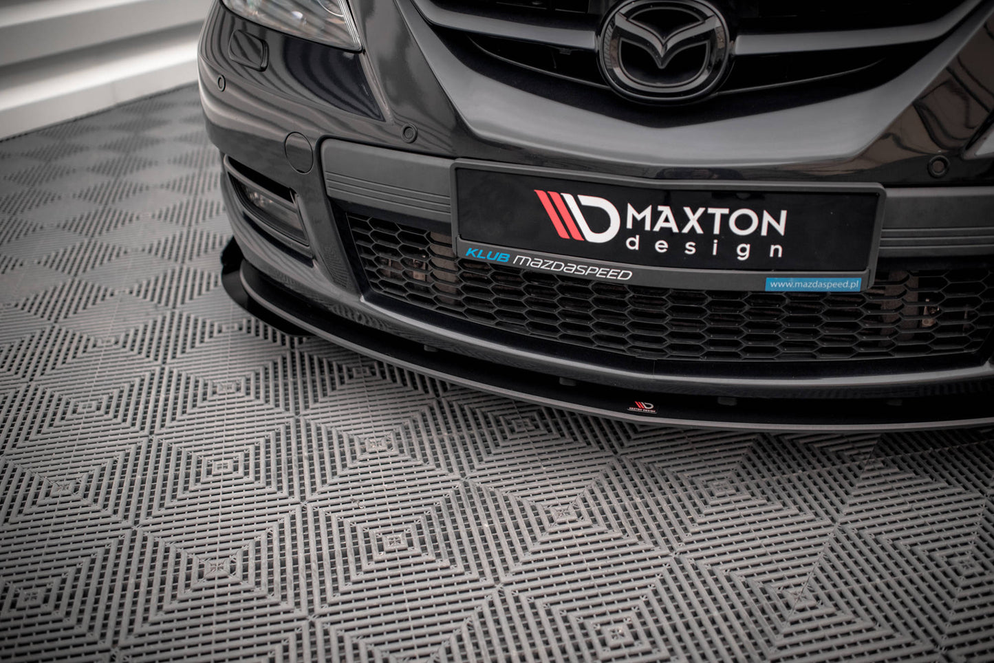 Street Pro Front Ansatz für +Flaps für V.1 + Flaps Mazda 3 MPS Mk1 schwarz Hochglanz