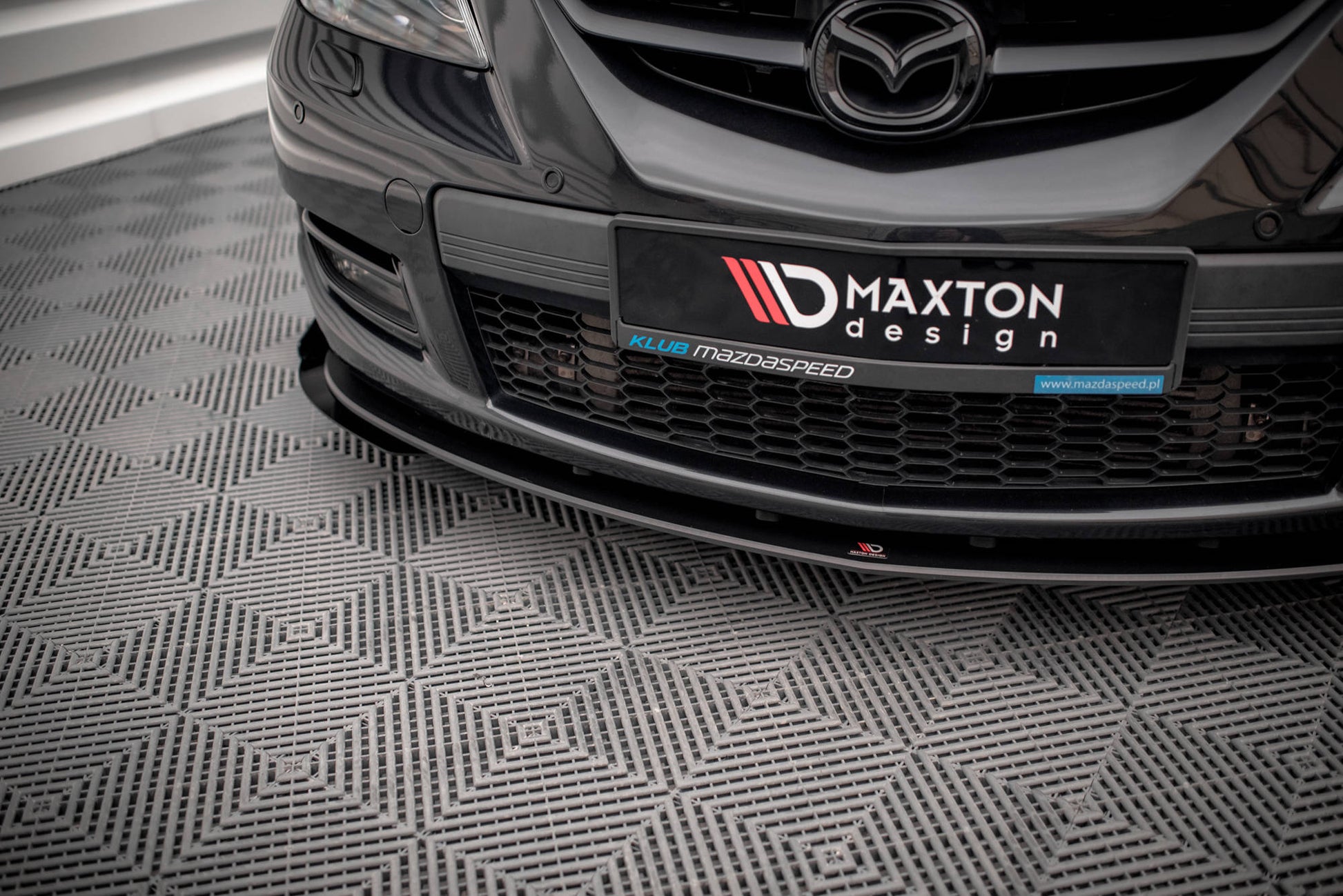 Street Pro Front Ansatz für +Flaps für V.1 + Flaps Mazda 3 MPS Mk1 schwarz Hochglanz