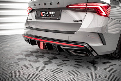 Diffusor Heck Ansatz für Skoda Octavia RS Mk4 schwarz matt