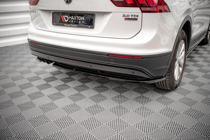 Heck Ansatz Flaps Diffusor für Volkswagen Tiguan Mk2 schwarz Hochglanz