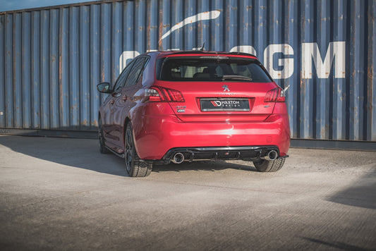 Heck Ansatz Flaps Diffusor für Peugeot 308 GT Mk2 Facelift Carbon Look