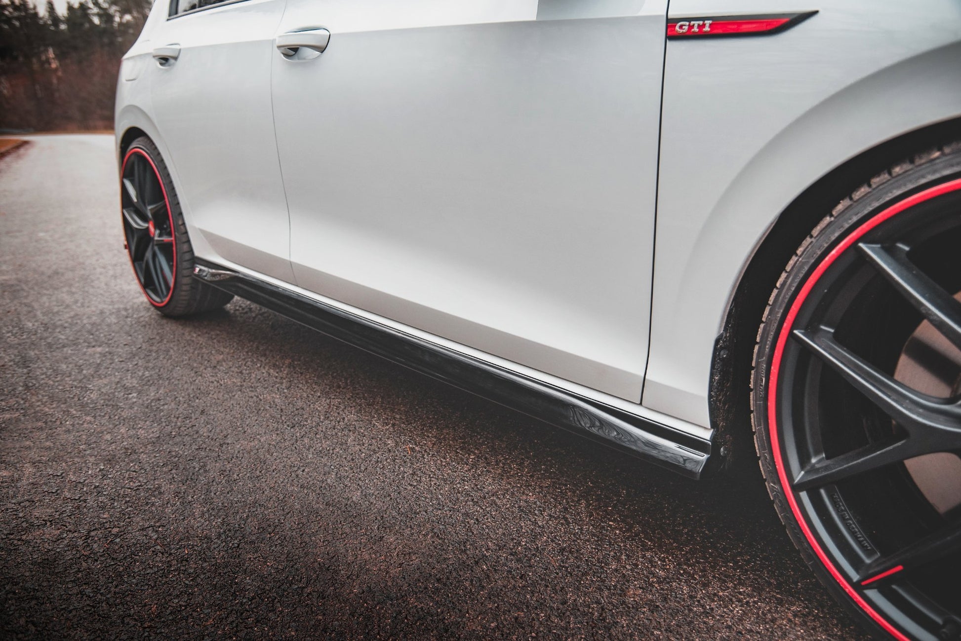 Seitenschweller Ansatz für V.3 für Volkswagen Golf 8 GTI schwarz matt