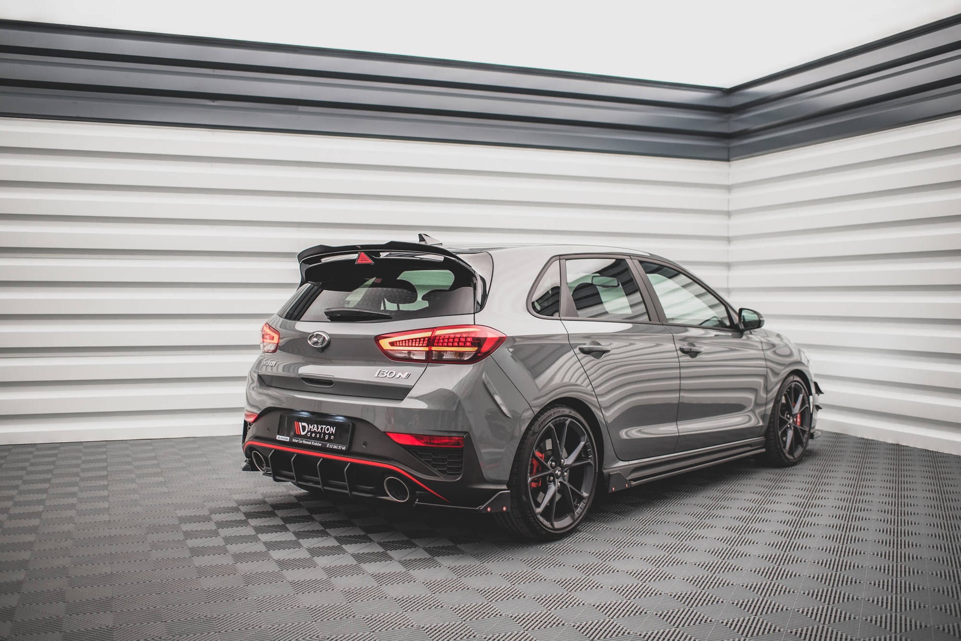 Heck Ansatz Flaps Diffusor +Flaps für V.1 Hyundai I30 N Hatchback Mk3 Facelift