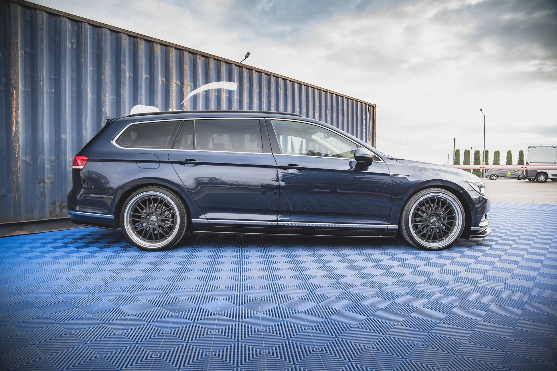 Seitenschweller Ansatz für Volkswagen Passat B8 schwarz Hochglanz
