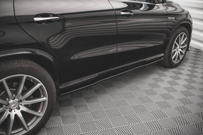 Seitenschweller Ansatz für Mercedes-Benz GLE Coupe 63 AMG C292 schwarz matt