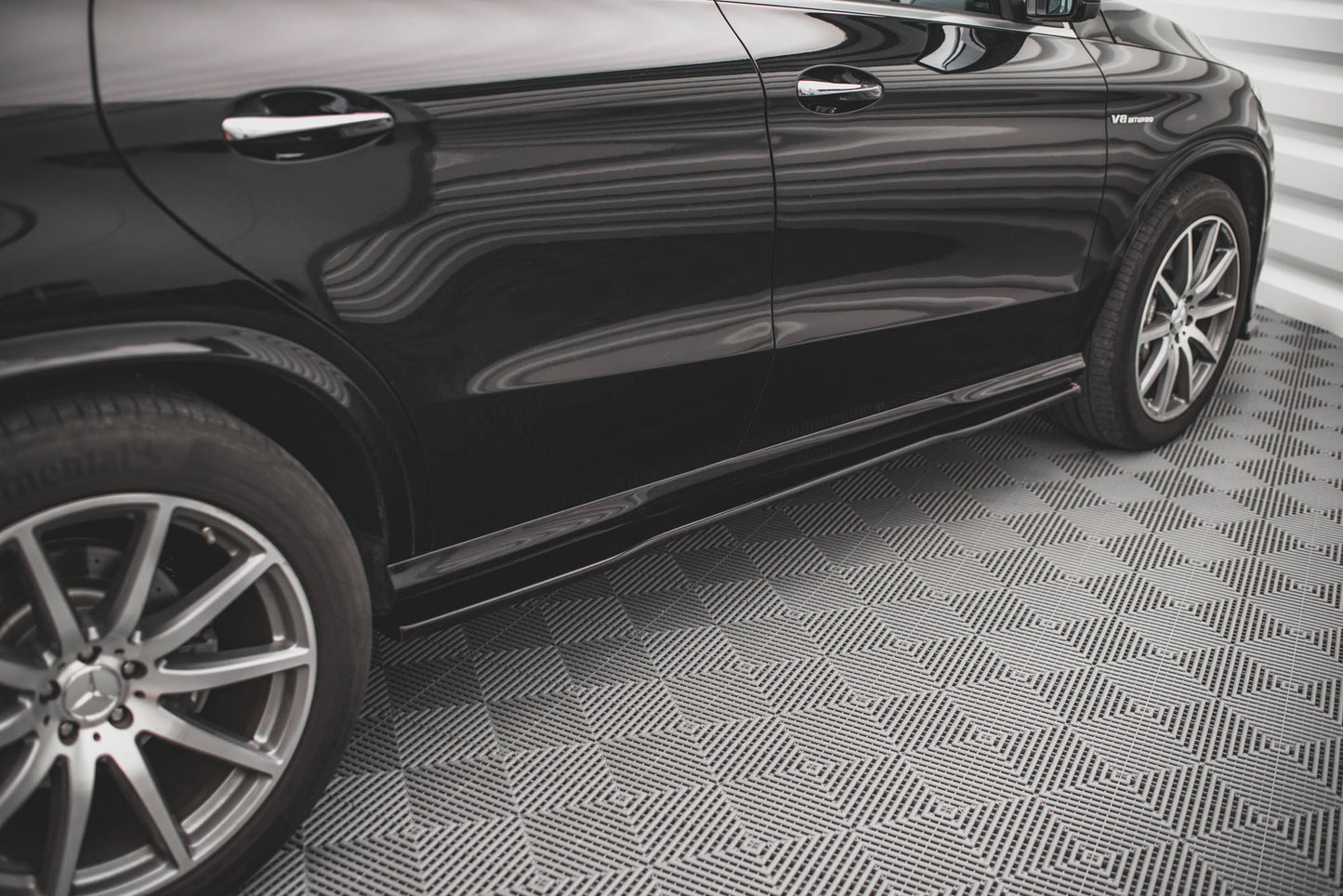 Seitenschweller Ansatz für Mercedes-Benz GLE Coupe 63 AMG C292 schwarz Hochglanz