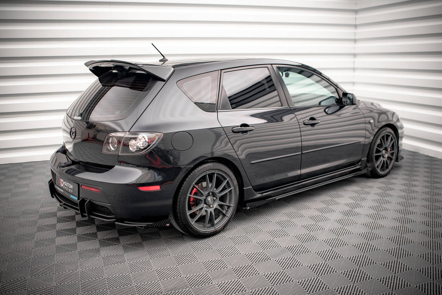 Street Pro Seitenschweller Ansatz für + Flaps Mazda 3 MPS Mk1 schwarz Hochglanz