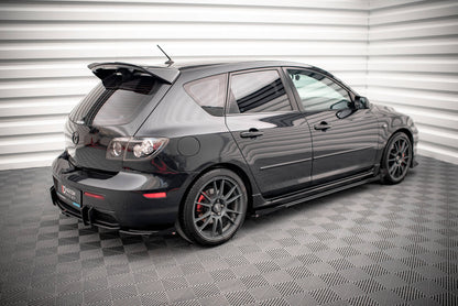 Street Pro Seitenschweller Ansatz für + Flaps Mazda 3 MPS Mk1 schwarz Hochglanz