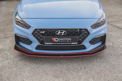 Robuste Racing Front Ansatz für passend +Flaps für Hyundai I30 N Mk3 Hatchback / Fastback schwarz Hochglanz