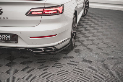 Heck Ansatz Flaps Diffusor für Volkswagen Arteon R-Line Facelift schwarz matt