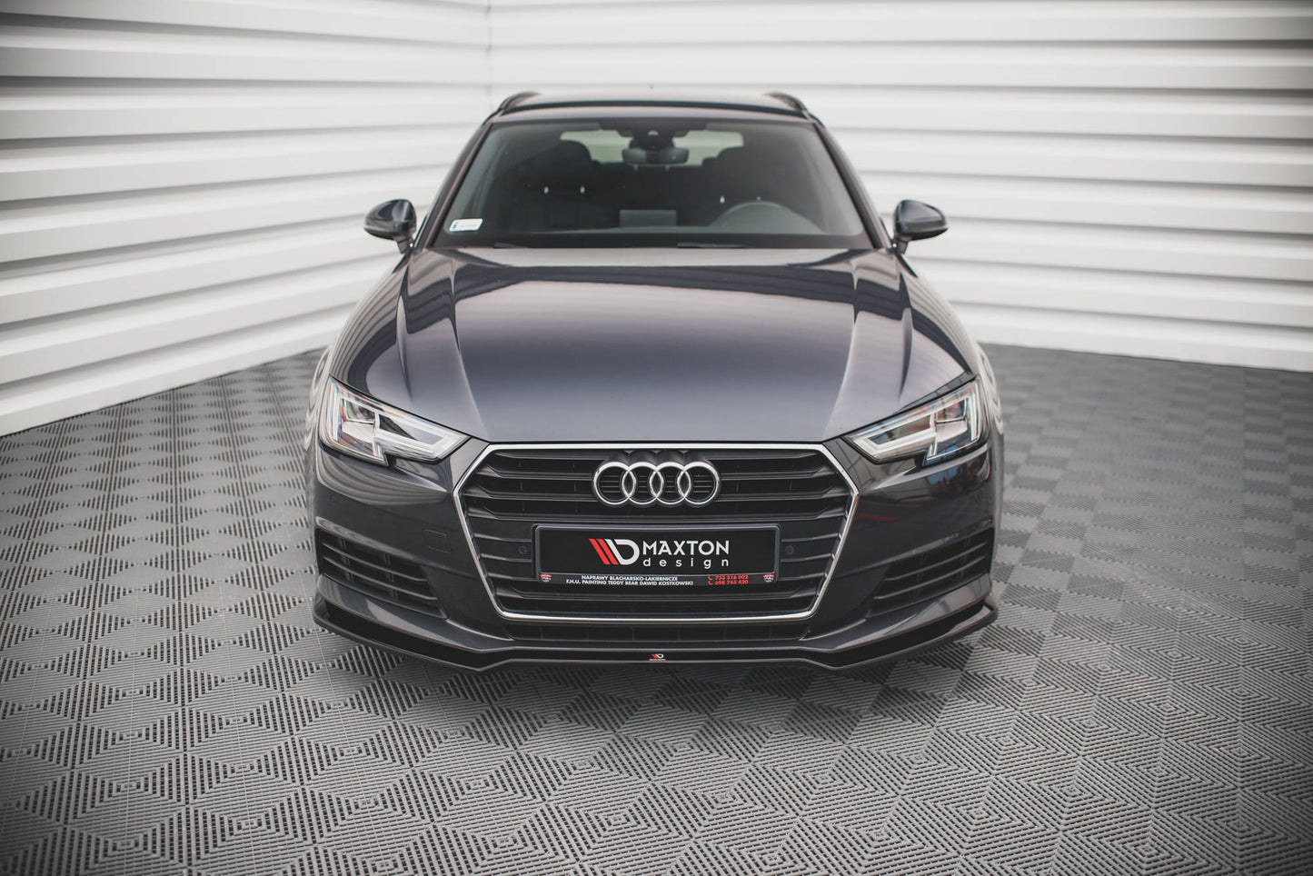 Front Ansatz V.2 für Audi A4 B9 schwarz Hochglanz