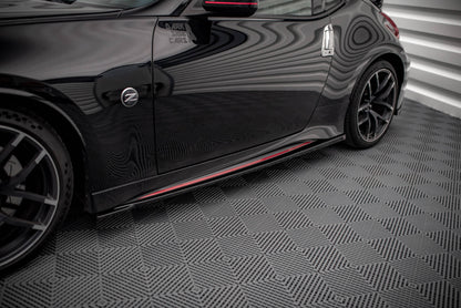 Seitenschweller Ansatz für V.1 für Nissan 370Z Nismo Facelift Carbon Look