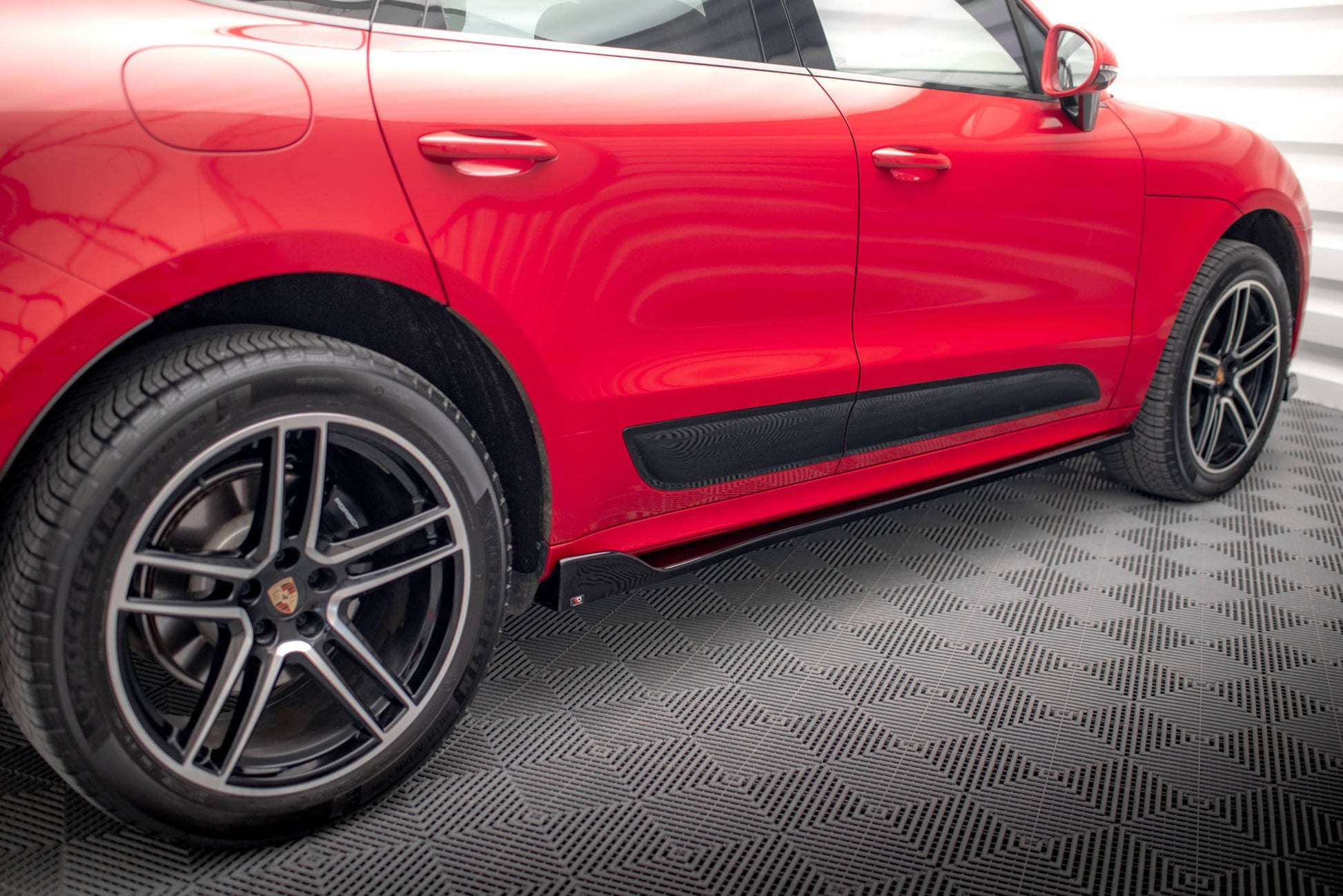 Seitenschweller Ansatz für Porsche Macan Mk1 Facelift Carbon Look