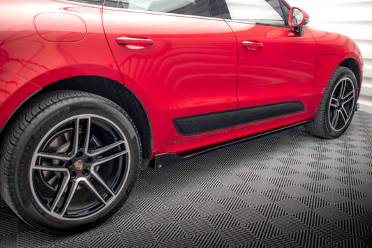 Seitenschweller Ansatz für Porsche Macan Mk1 Facelift Carbon Look