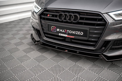 Front Ansatz V.1 für Audi S3 Sportback 8V Facelift schwarz Hochglanz