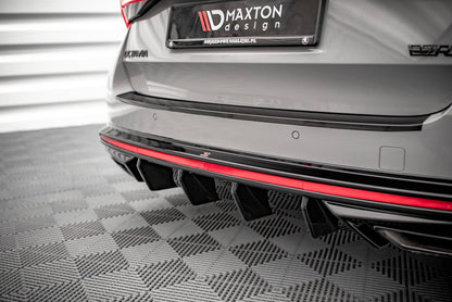 Diffusor Heck Ansatz für Skoda Octavia RS Mk4 schwarz matt
