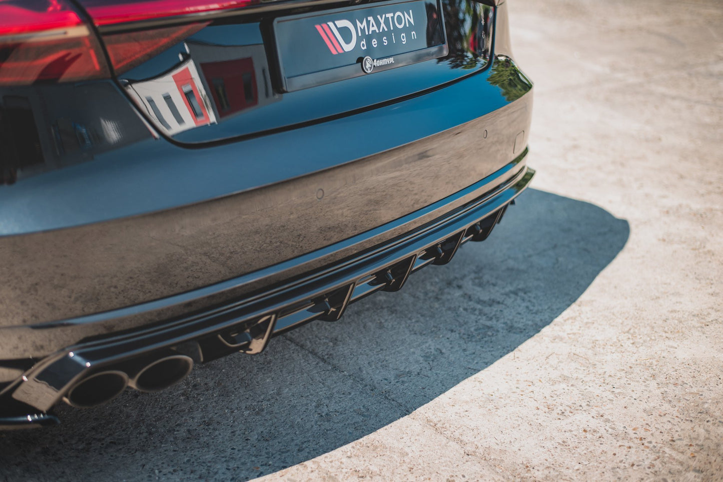 Diffusor Heck Ansatz für Audi S8 D4 Facelift schwarz matt