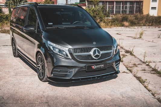 Front Ansatz V.2 für Mercedes-Benz V-Klasse AMG-Line W447 Facelift schwarz matt