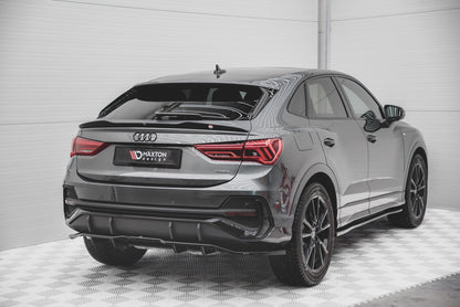 Mittlerer Diffusor Heck Ansatz DTM Look für Audi Q3 Sportback S-Line schwarz matt