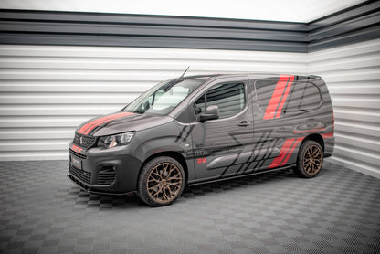Seitenschweller Ansatz für Peugeot Partner Maxi Mk3 schwarz Hochglanz