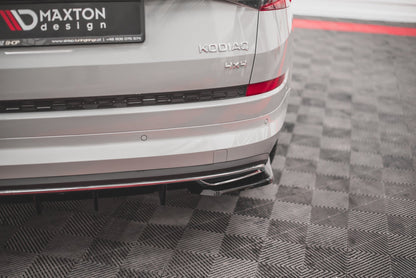 Heck Ansatz Flaps Diffusor für Skoda Kodiaq Mk1 Sportline schwarz matt