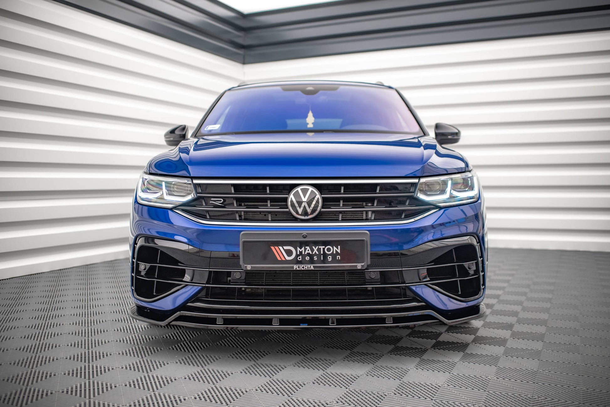 Front Ansatz V.1 für Volkswagen Tiguan R / R-Line Mk2 Facelift schwarz matt