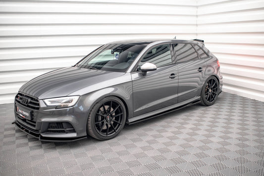 Seitenschweller Ansatz für Audi S3 Sportback 8V Facelift schwarz Hochglanz