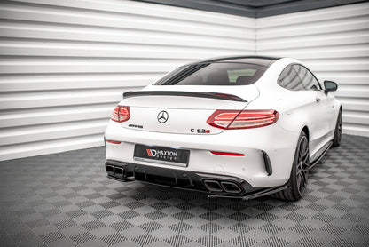 Heck Ansatz Flaps Diffusor für Mercedes-AMG C 63 AMG Coupe C205 Facelift schwarz matt