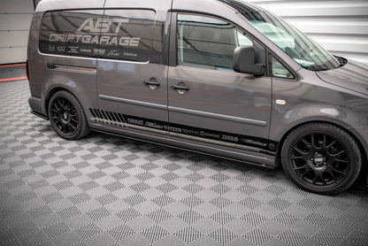 Seitenschweller Ansatz für Volkswagen Caddy Long Mk3 Facelift Carbon Look