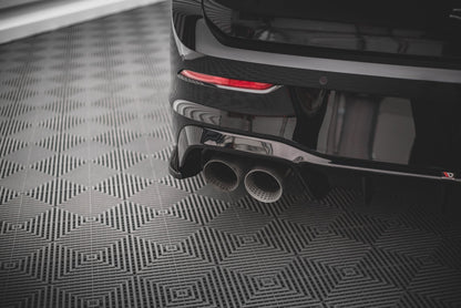 Heck Ansatz Flaps Diffusor V.3 für Volkswagen Golf R Mk8 schwarz Hochglanz