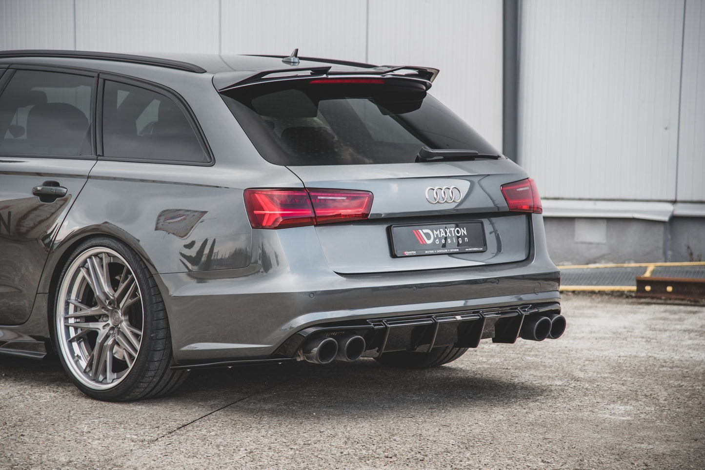 Diffusor Heck Ansatz für Audi S6 / A6 S-Line C7 FL schwarz Hochglanz