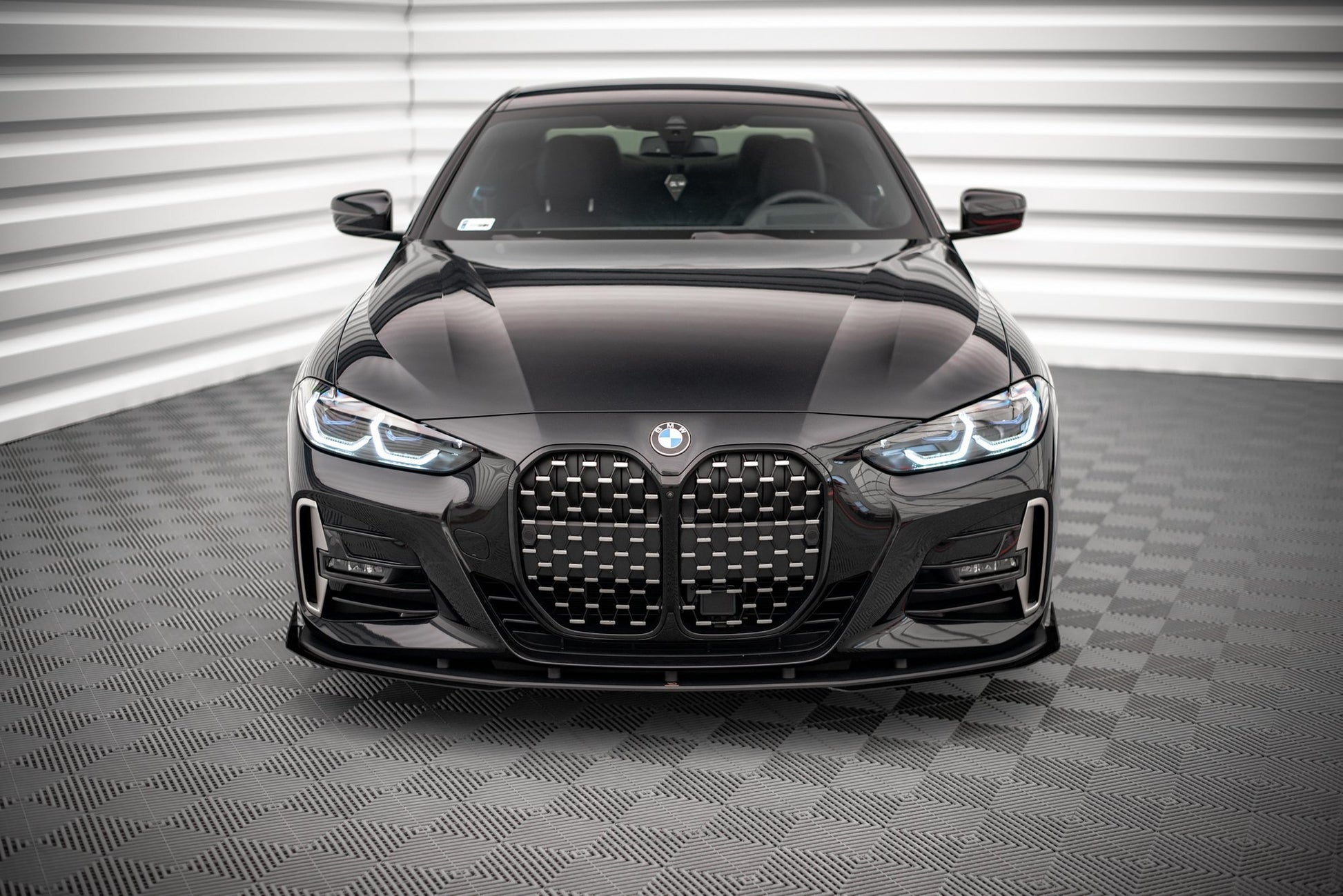 Street Pro Front Ansatz für +Flaps für BMW 4er M-Paket G22 schwarz Hochglanz