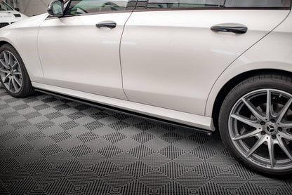 Seitenschweller Ansatz für Mercedes-Benz E AMG-Line W213 Facelift schwarz matt