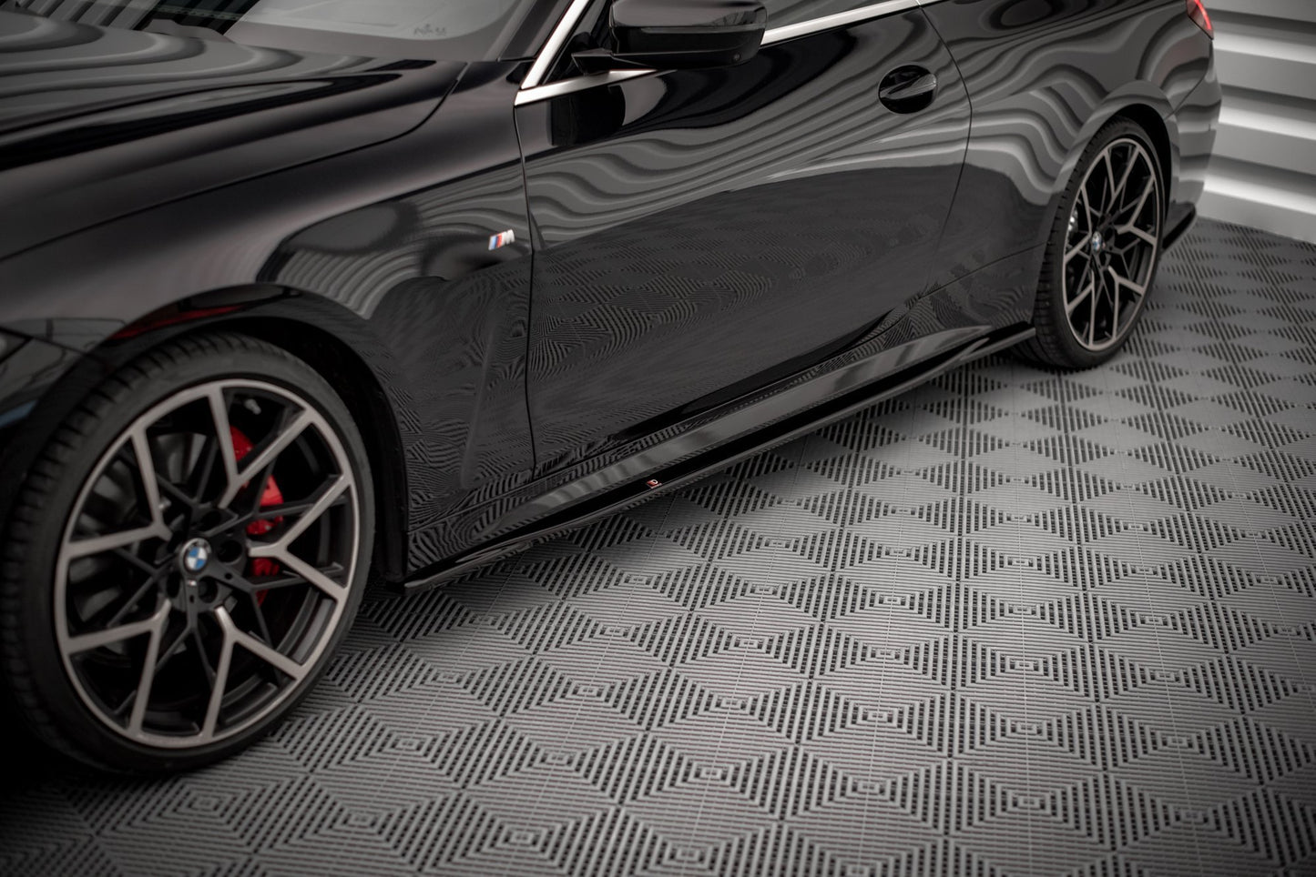 Seitenschweller Ansatz für V.3 für BMW 4er M-Paket G22 schwarz matt