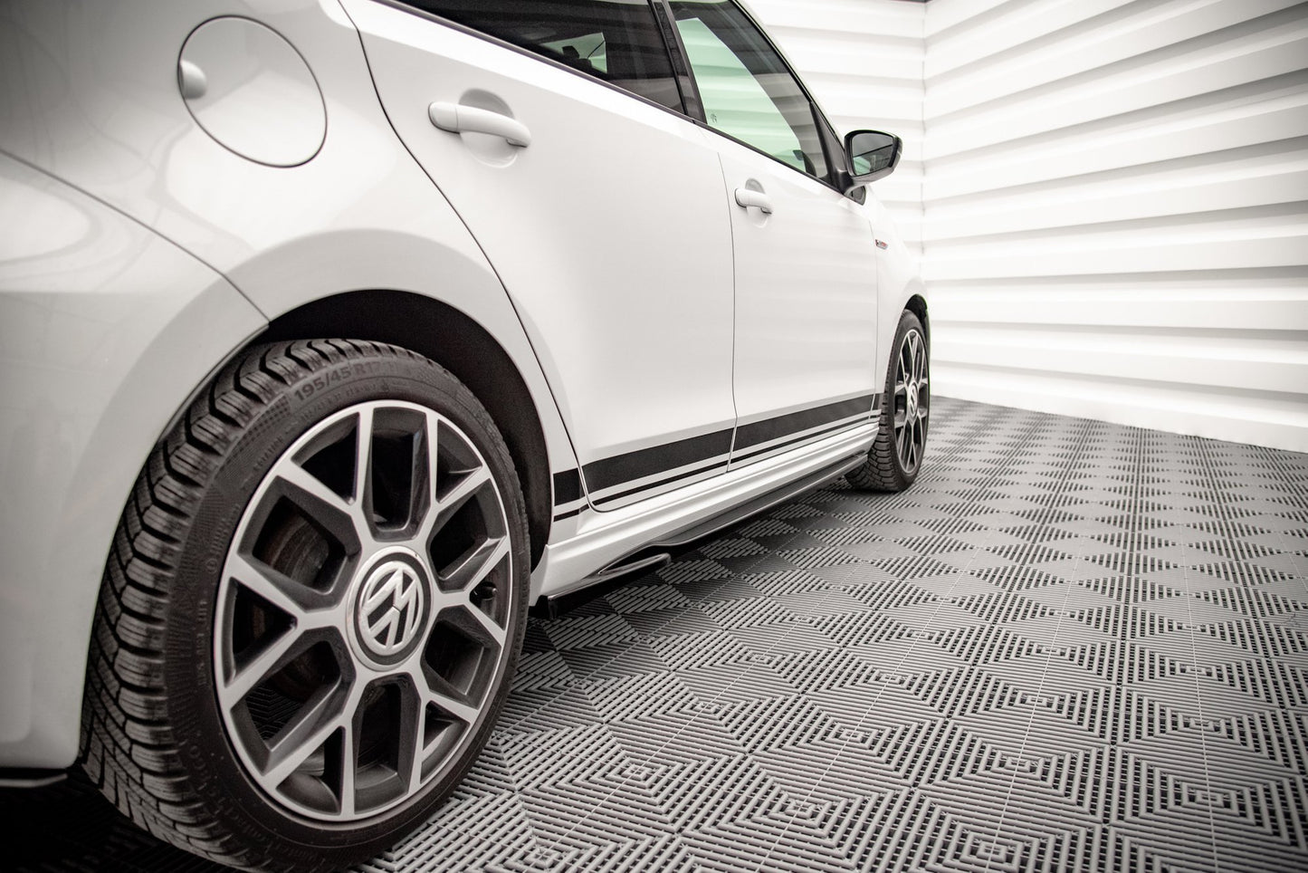 Seitenschweller Ansatz für Volkswagen Up GTI schwarz Hochglanz