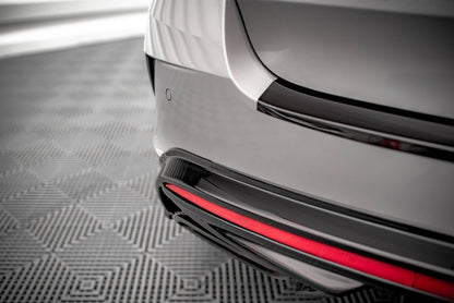 Diffusor Heck Ansatz für Skoda Octavia RS Mk4 schwarz Hochglanz