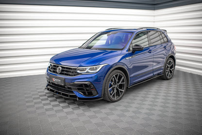 Seitenschweller Ansatz für Volkswagen Tiguan R / R-Line Mk2 Facelift schwarz matt