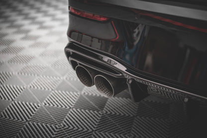 Diffusor Heck Ansatz V.2 für Volkswagen Golf R Mk8 schwarz Hochglanz