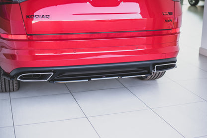 Mittlerer Diffusor Heck Ansatz für Skoda Kodiaq RS schwarz matt