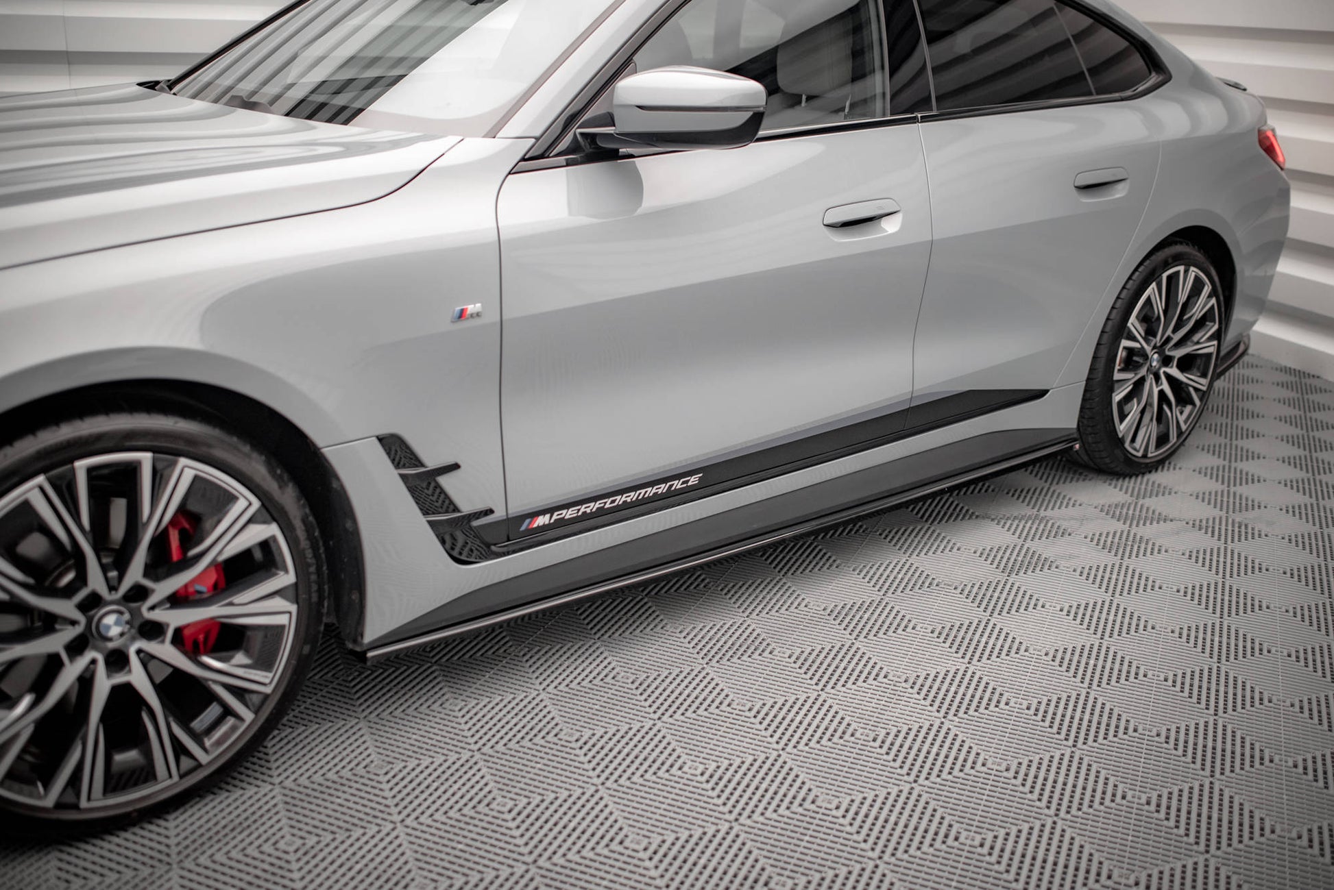 Seitenschweller Ansatz für V.1 für BMW 4er Gran Coupe M-Paket G26 schwarz matt