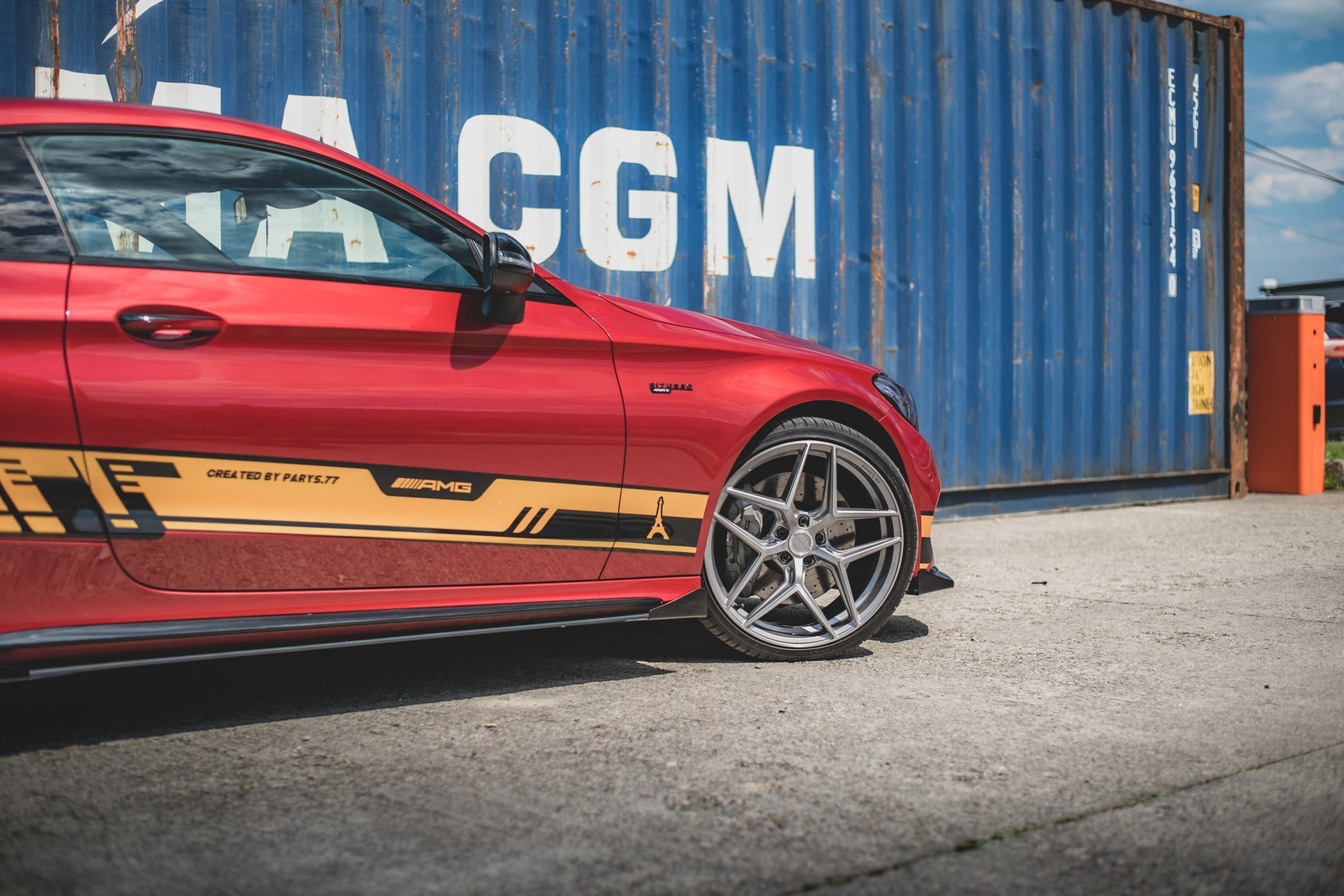 Robuste Racing Seitenschweller Ansatz für für + Flaps Mercedes-AMG C43 Coupe C205 schwarz Hochglanz