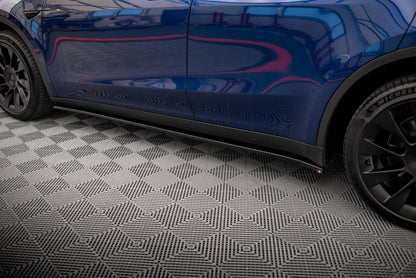 Seitenschweller Ansatz für V.2 für Tesla Model Y schwarz Hochglanz