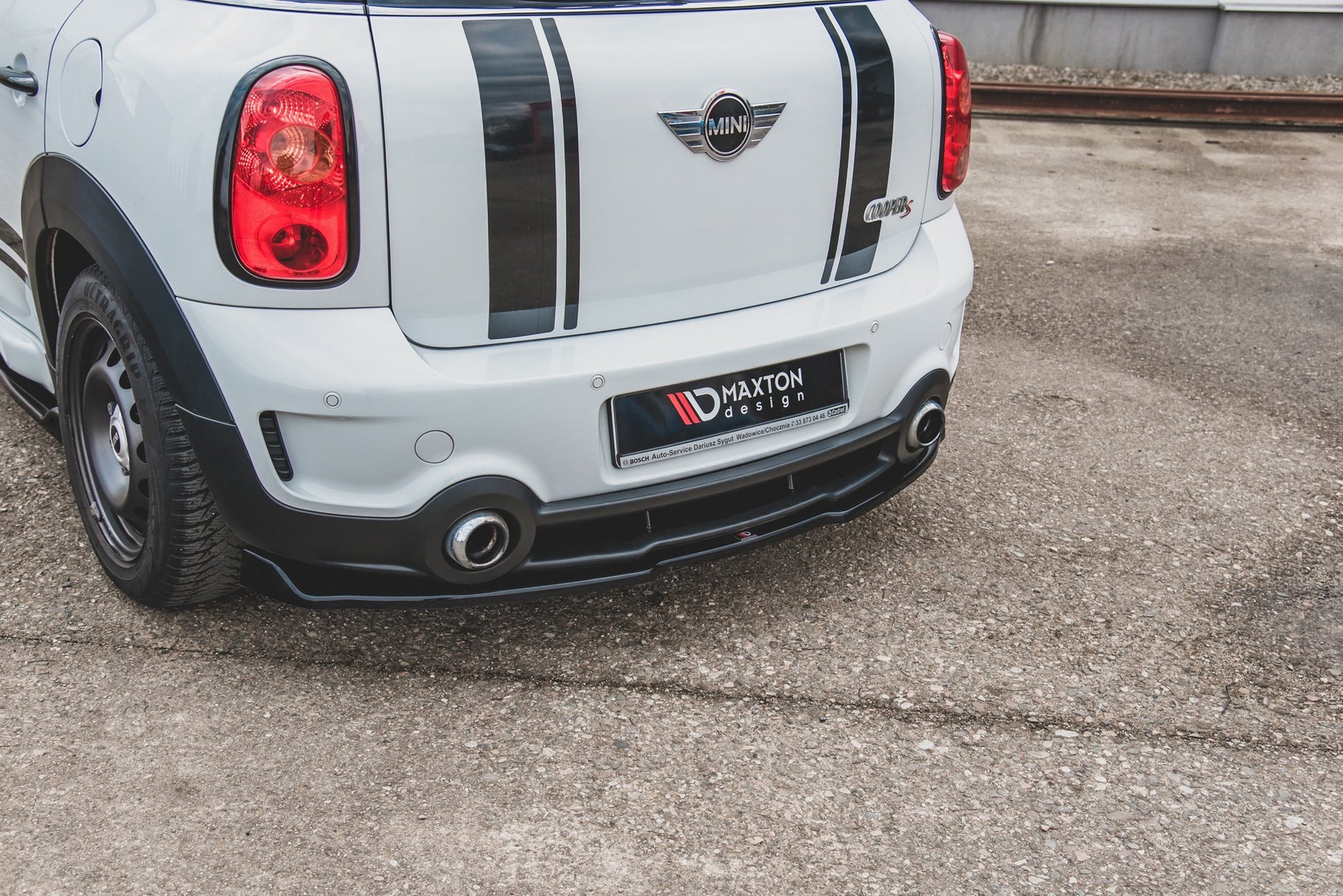 Mittlerer Diffusor Heck Ansatz für Mini Countryman Mk1 JCW Carbon Look