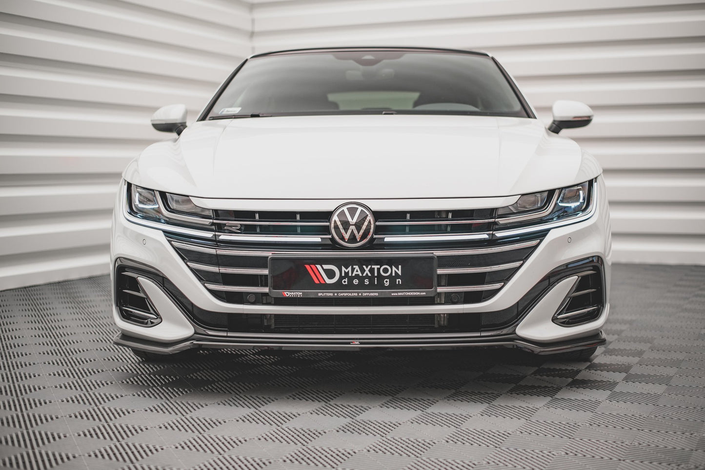 Front Ansatz V.3 für Volkswagen Arteon R-Line Facelift schwarz Hochglanz