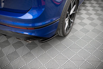 Heck Ansatz Flaps Diffusor für Volkswagen Tiguan R Mk2 Facelift schwarz Hochglanz