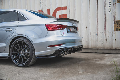 Diffusor Heck Ansatz für Audi S3 Limousine 8V Facelift schwarz matt